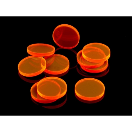 ZNACZNIKI OKRĄGŁE- FLUO - przezroczyste - Pomarańczowe 10 szt